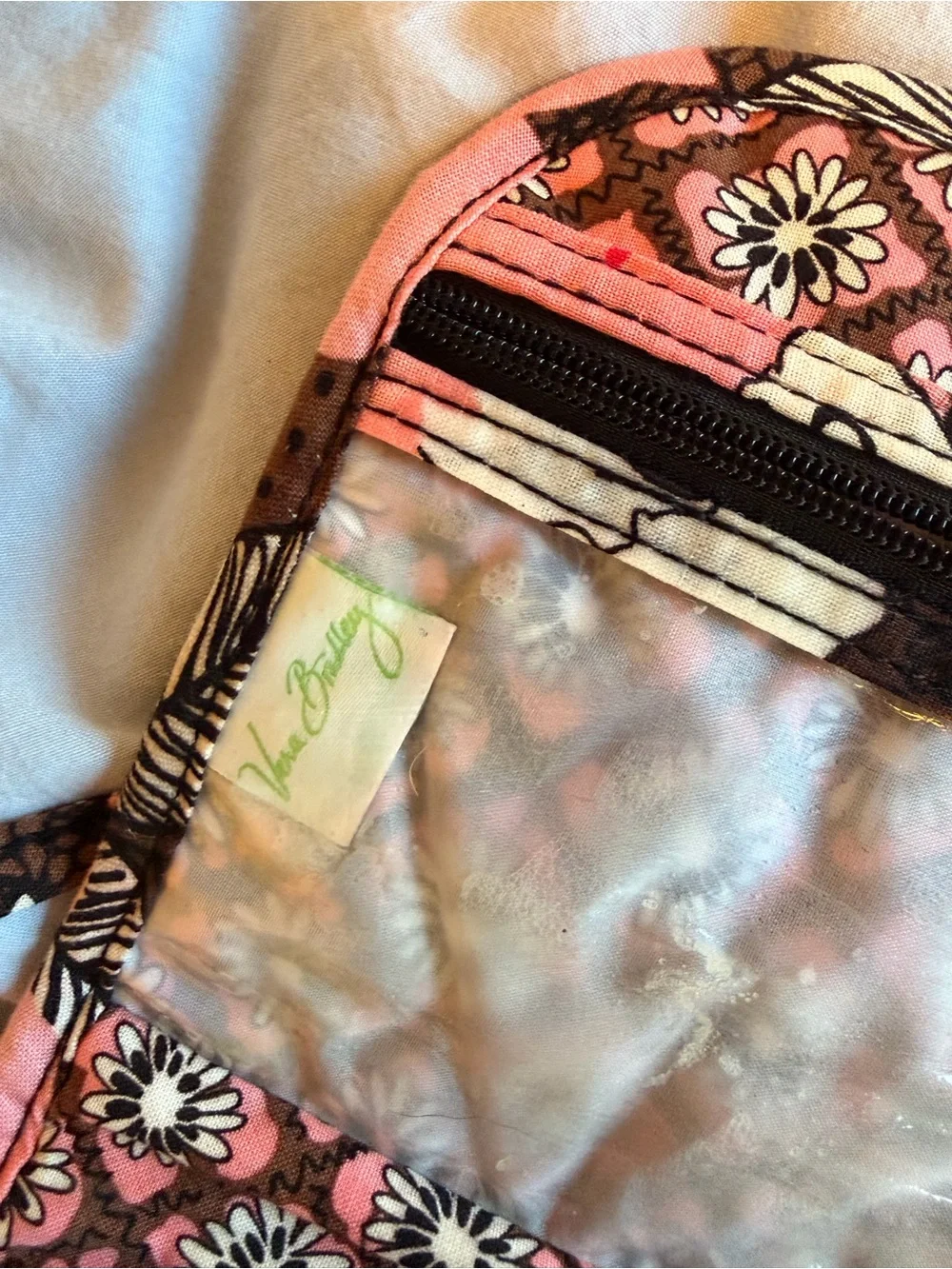 Vera Bradley Mocha Rouge pink floral travel jewelry organizer